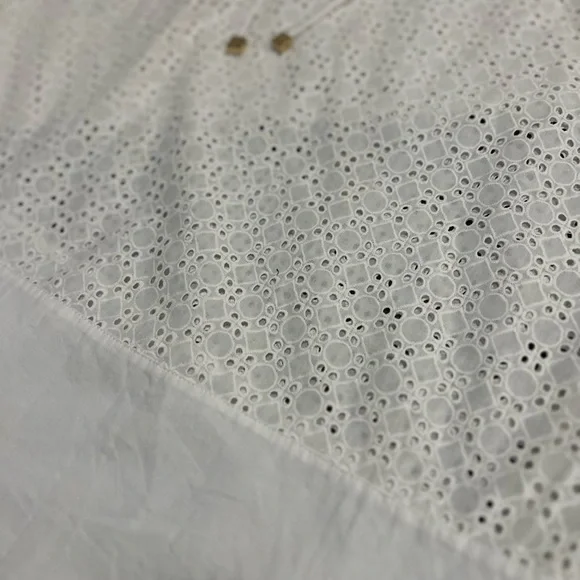 Tory Burch Soraya White Eyelet Tunic Cover Up Drawstring Resort Beach Top - Picture 4 of 11